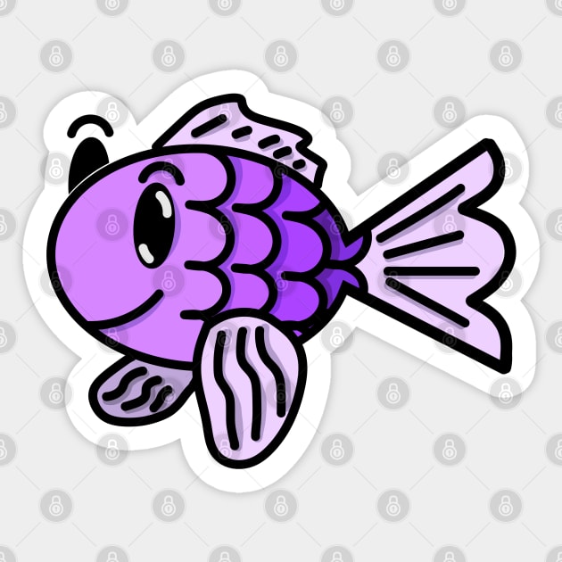 Purple Fish Sticker by IgorAndMore